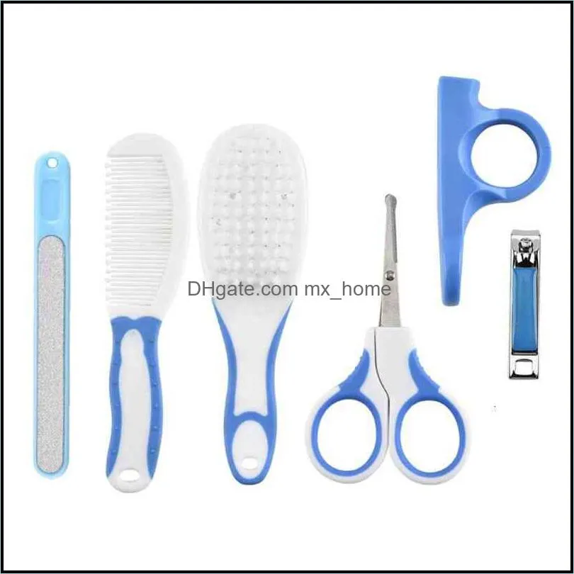 Grooming Sets Health & Care Baby, Kids Maternity 6Pcs Set Baby Products Nail Newborn Infants Clipper Scissors Hair Brush Kits Cutter Kit Dro