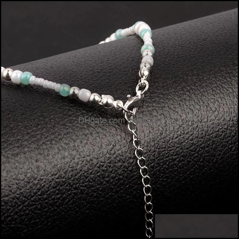 S349 Hot Fashion Jewelry Shell Anklet Chain Shell Starfish Charms Beaded Ankle Bracelet Beach Anklets Foot Chains