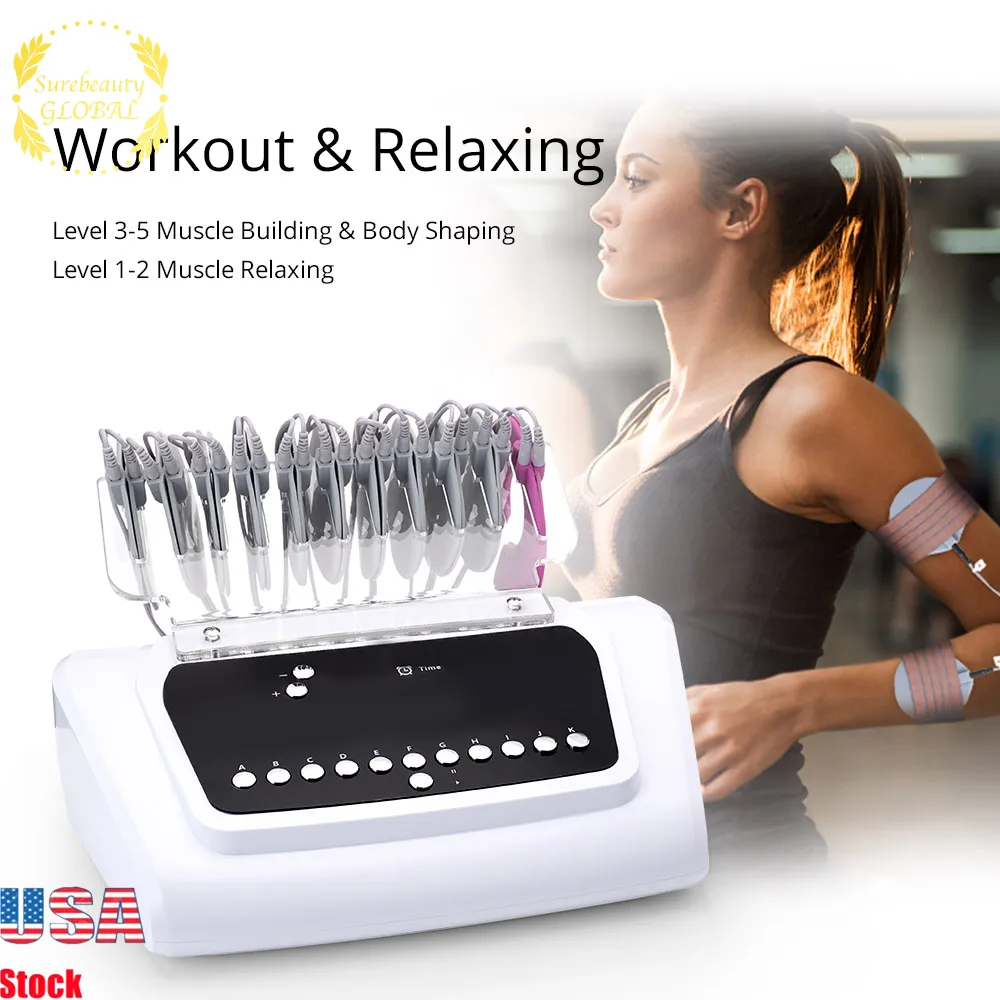 Corpo microcorrente moldando a pele firmeza apertando electro estímulo beleza equipamentos tone slimming spa máquina