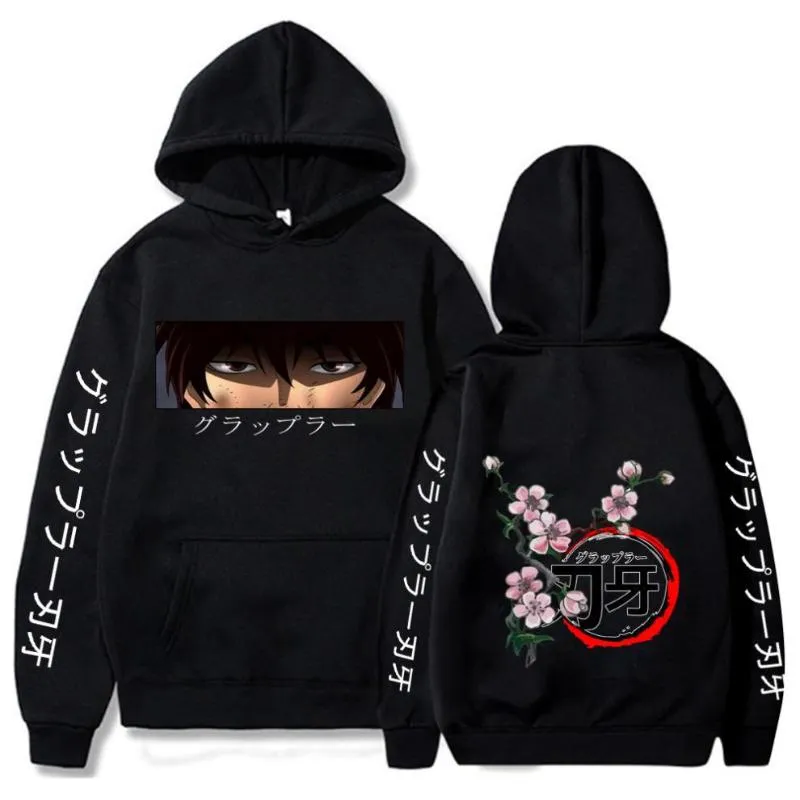 Męskie bluzy bluzy Anime Baki Hanma Mężczyźni / kobieta kapturem Harajuku Casual Cosplay Bluza Unisex Streetwear Hip Hop Mężczyzna Oversize Plu