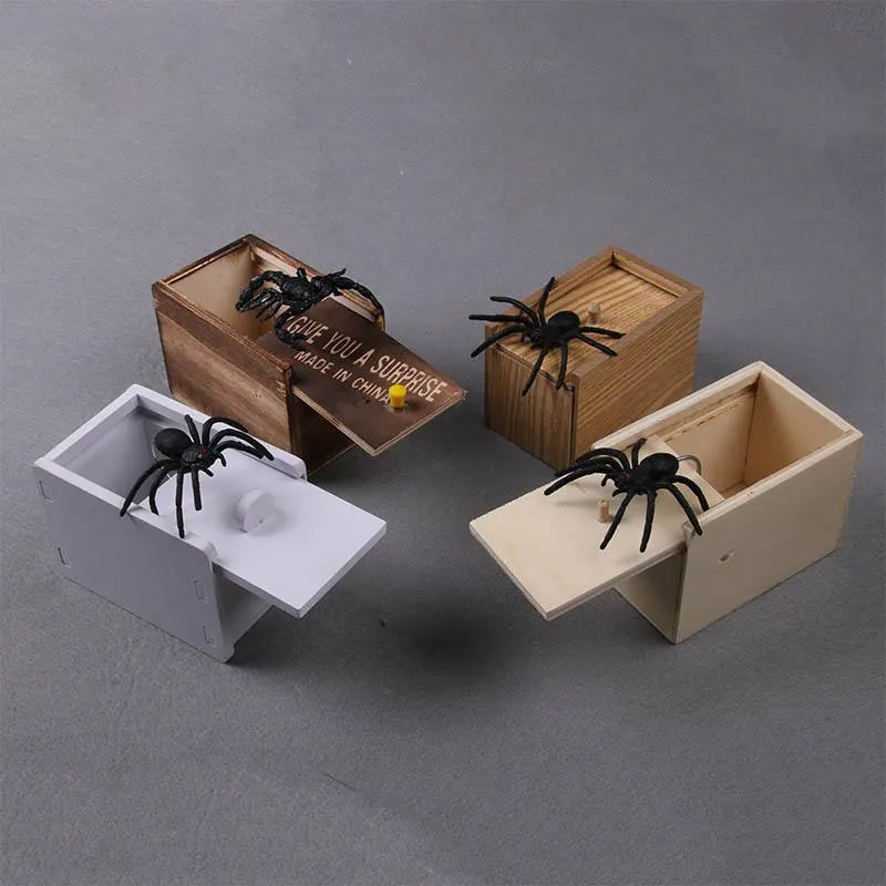 Party Favor Shocking Scary Prank Stuff Scare Box Halloween Decoration Harmless Wooden Surprise Toys April-Fools' Day Gift 1Pcs