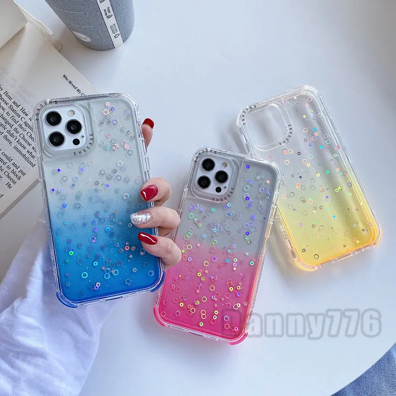 Coque pour Apple iPhone 13 en Transparent avec Paillettes Housse de  protection Étui en silicone TPU flexible avec paillettes scintillantes