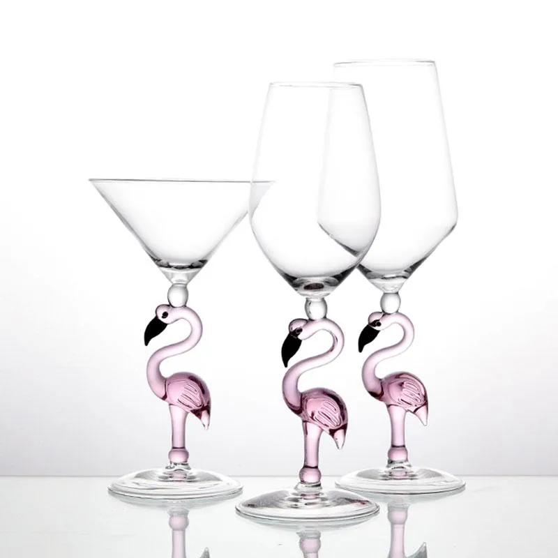 Yaratıcı Flamingo Şarap Cam Bardak Bordeaux Kokteyl Champagn Kadeh Parti Bar Drinkware Düğün Hediyeleri Ev İçecek Eşya Gözlük