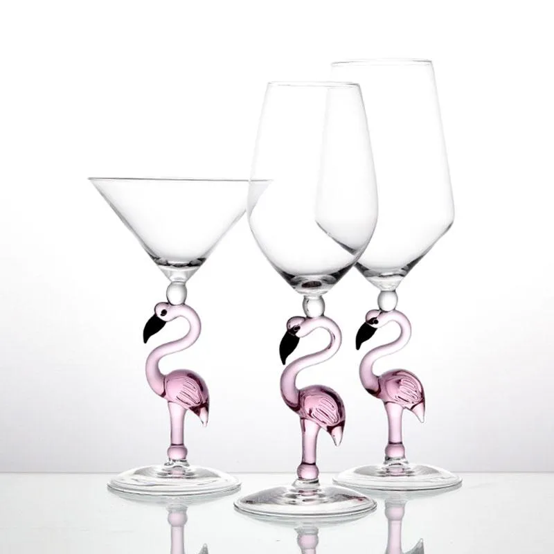 Creative Flamingo Vin Glas Cup Bordeaux Cocktail Champagn Goblet Party Bar Drinkware Bröllop Gåvor Hem Drycker Glasögon