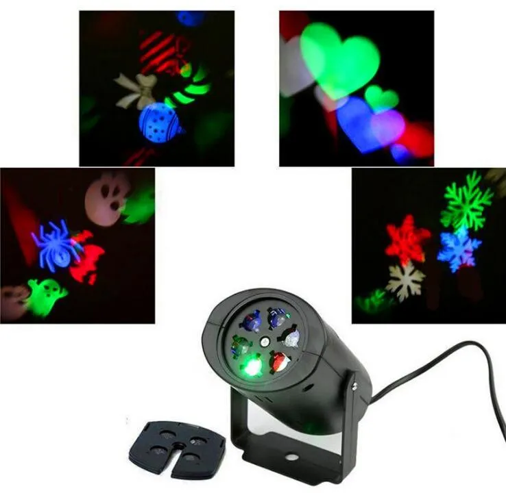 Snowflake Rotação Automática LED Efeitos Projetor 4 Padrões LEDs Movendo Projetores Laser Luzes de Natal Festival Lâmpada de Projeção Interior