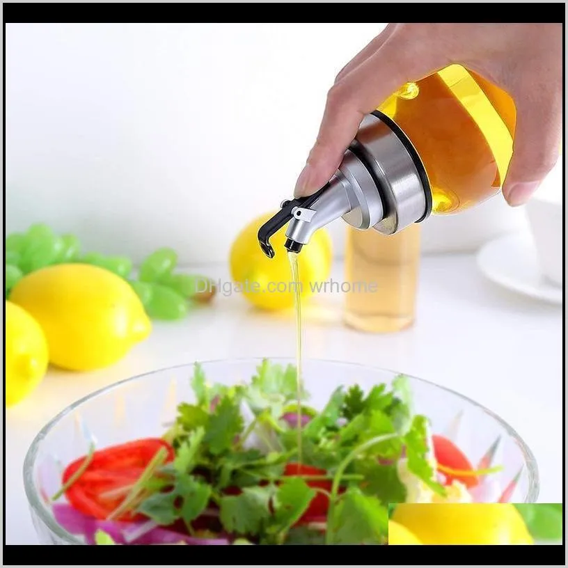 Glass Oil Pot Vegetable Olive Dispenser Bottles Container Kitchen Storage Cooking Barbecue Tools With Degree Scale & Jars