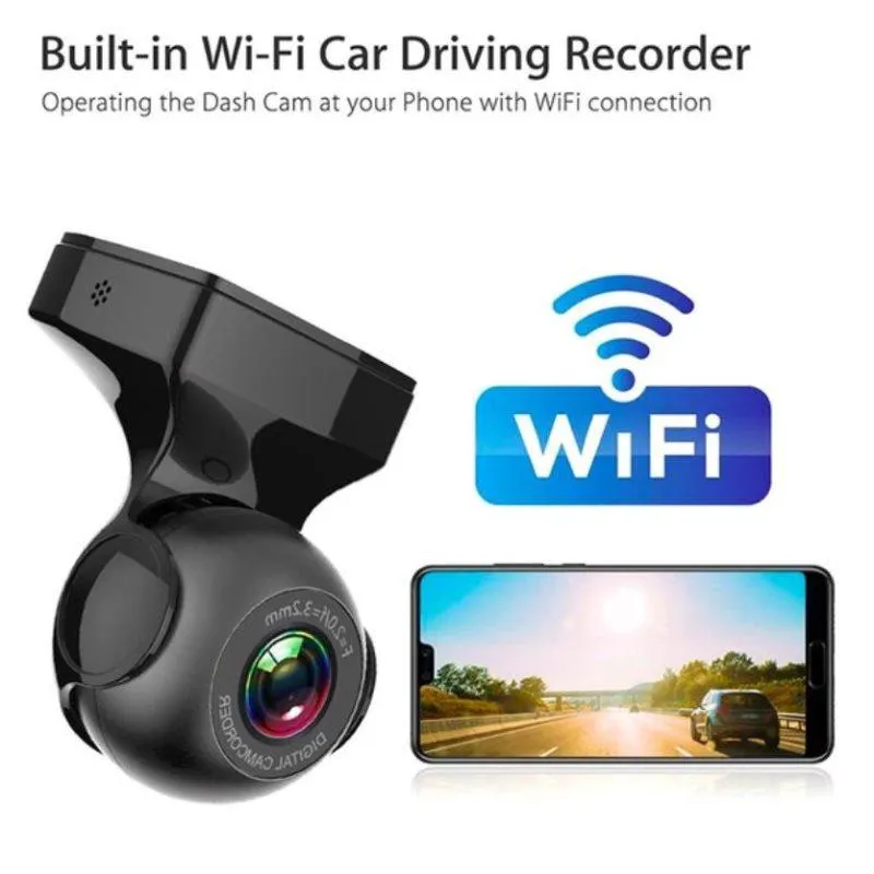 Mini Araba DVR Kamera Çizgi Kam WIFI G-sensor Gece Görüş Video Kaydedici Arka Görüş Kameraları Park Sensörleri
