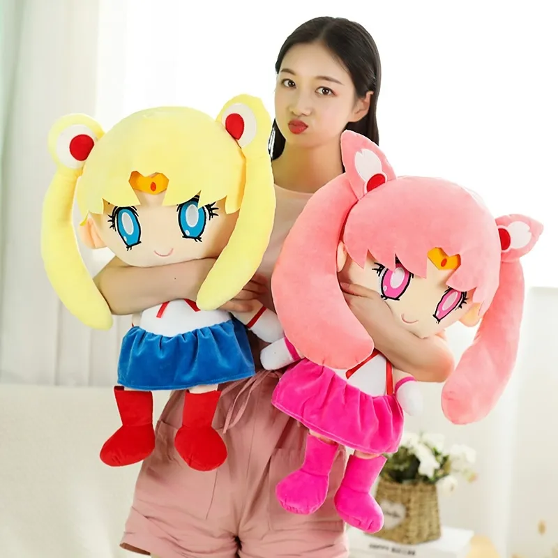 25-60cm Kawaii Anime Sailor Moon Pluche Speelgoed Leuke Maan Hare Handgemaakte Gevulde Pop Slapen Kussen Zachte Cartoon Brinquidos Girl Gift