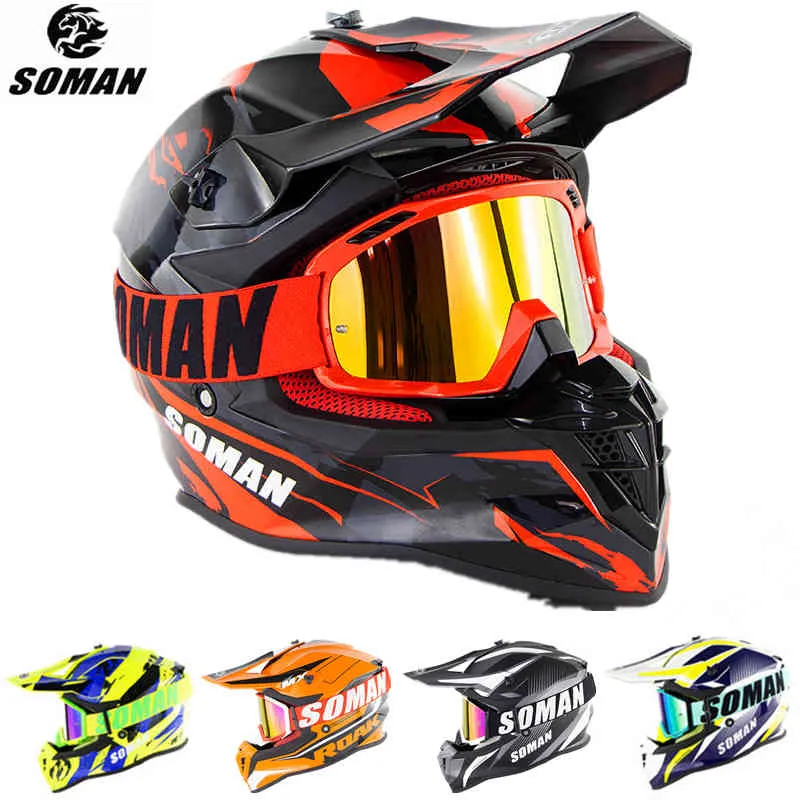 SOMAN Dirt Bike ECE Dh s Coole Brille Motocross Racing MX Casco Moto Off Road Motorradhelme