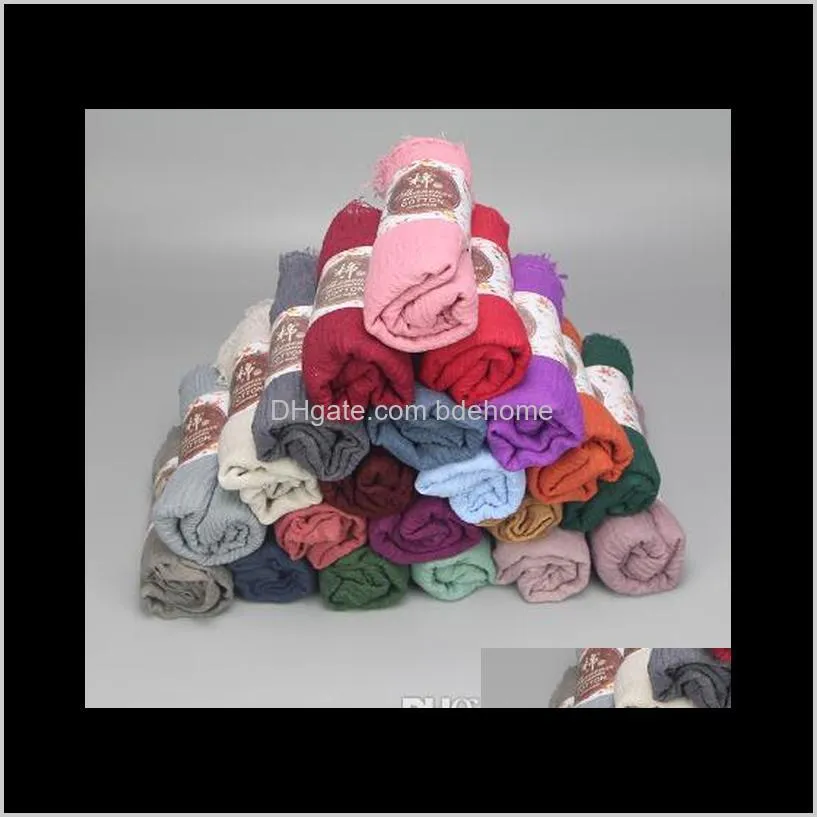 bubble plain scarf/cotton scarf fringes women soft solid hijab popular muffler shawls big pashmina wrap hijab scarves 55 colors gb1334