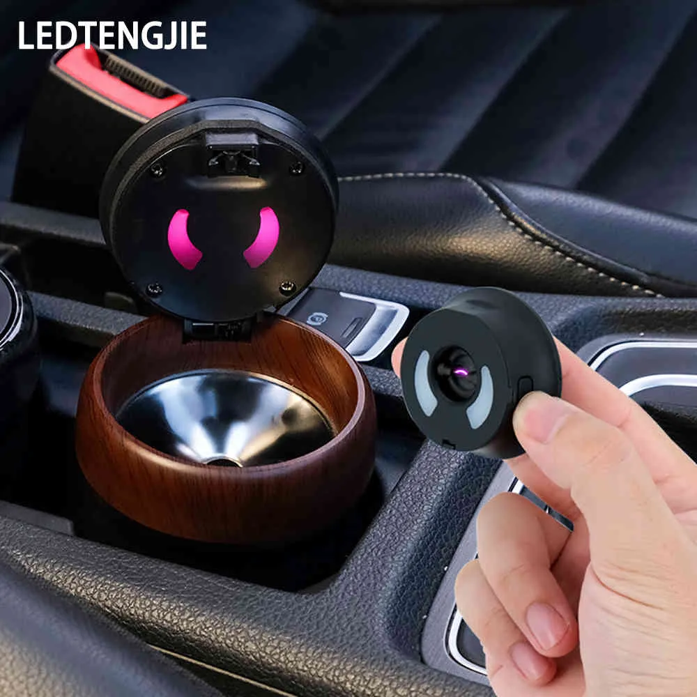 LEDTENGJIE Ashtray Arc Cigarette Lighter with Lampshade Creative Interior Car Accessories Fashion Essential