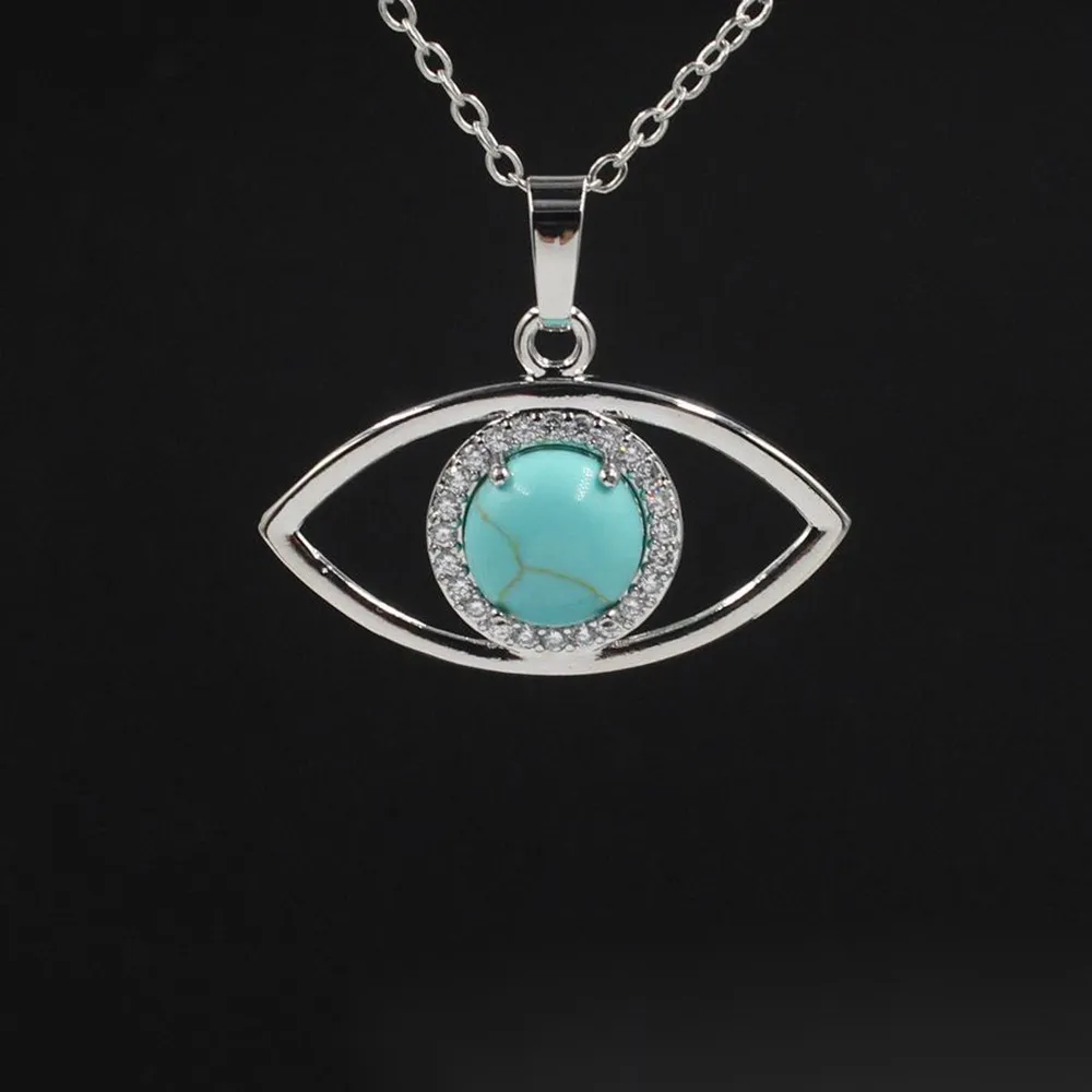Collier en cristal naturel avec pendentif mauvais œil, cadeau de noël pour femmes et filles, 260z