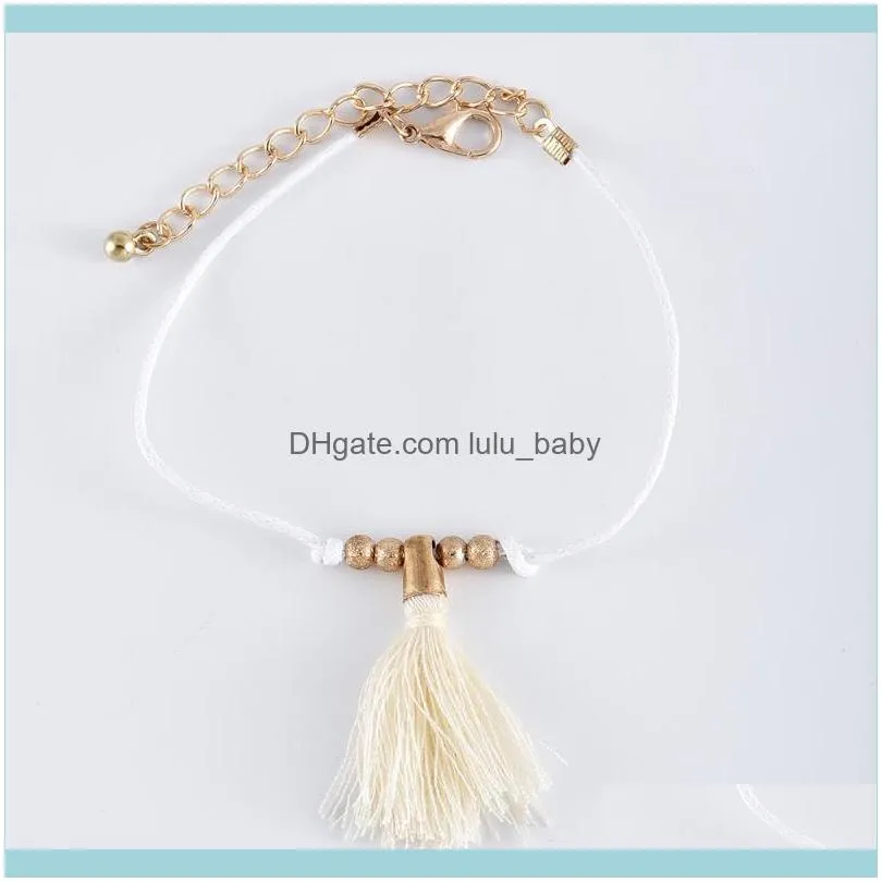 Link, Chain 3Pcs/Set Simple Women Bracelets Fringed Shell Scallop Beads Pendant Leather Rope Gold Bracelet Set Wedding Party Jewelry