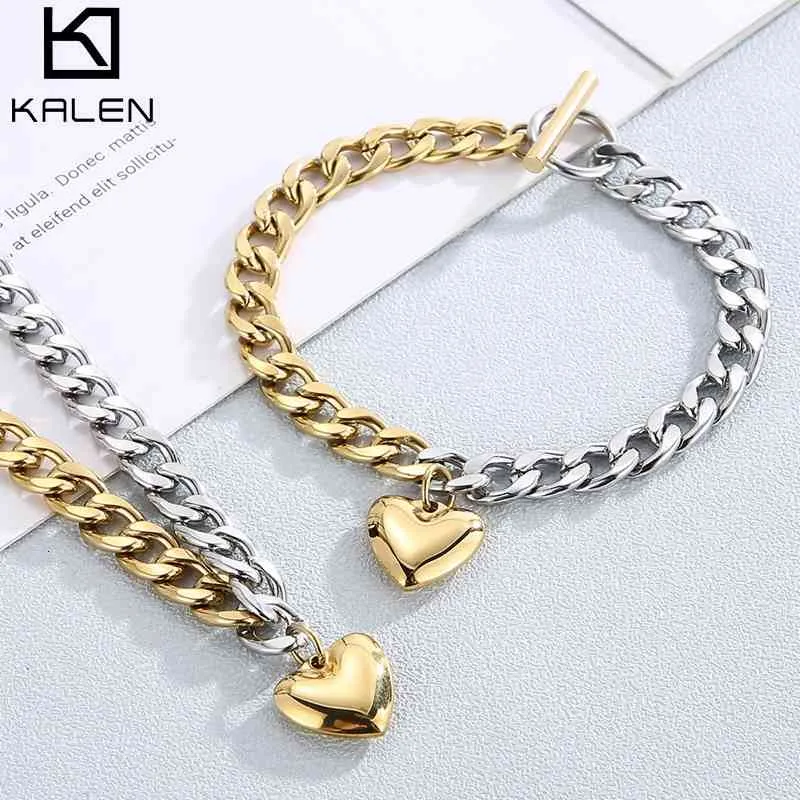 Kalen 6 Styles En Acier Inoxydable Ensemble de Bijoux Coeur Fille Papillon Clé et j'aime Maman Charme Pendentif Collier Bracelet