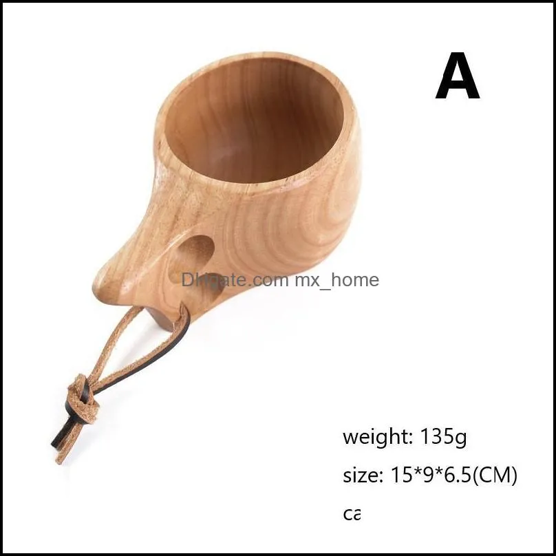 Chinese Portable Wood Coffee Mug Rubber Wooden Tea Milk Cups Water Drinking Mugs Drinkware Handmade Juice Teacup Gift & Saucers