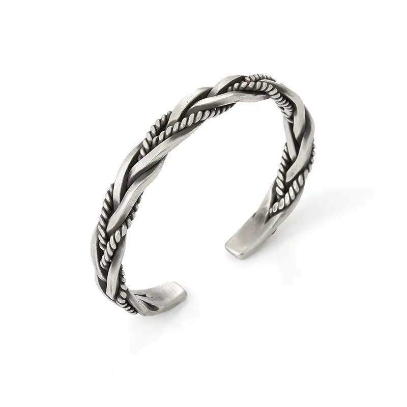 Bangle 2021 Man Bracelet Cuff For Men Wide Open Adjustable Twist Braided Weave Style Wrap Jewelry Gifts