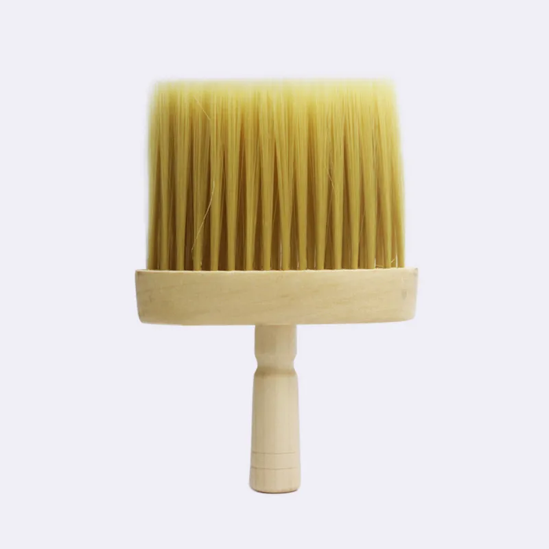 Kuaför Fırçası Profesyonel Yumuşak Naylon Sarı Saç Ahşap Kolu Temizleme Kırık Kıllar Fırçalar Berber Salon Aksesuarları Aracı WH0100