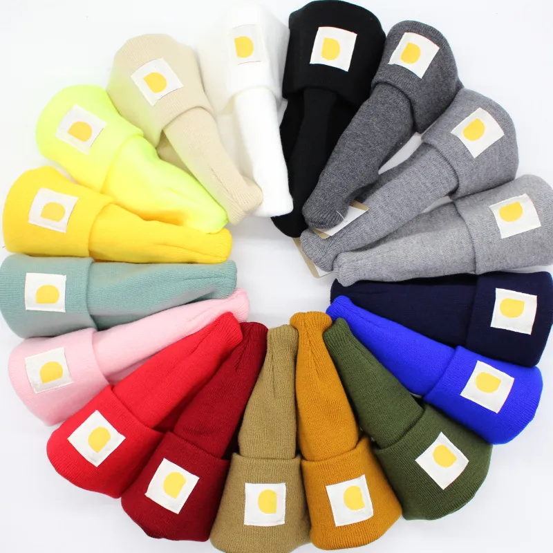 Men Winter Beanie Brand Warm Beanies European American Double-Layer Folded Knit Women Woolen Hat