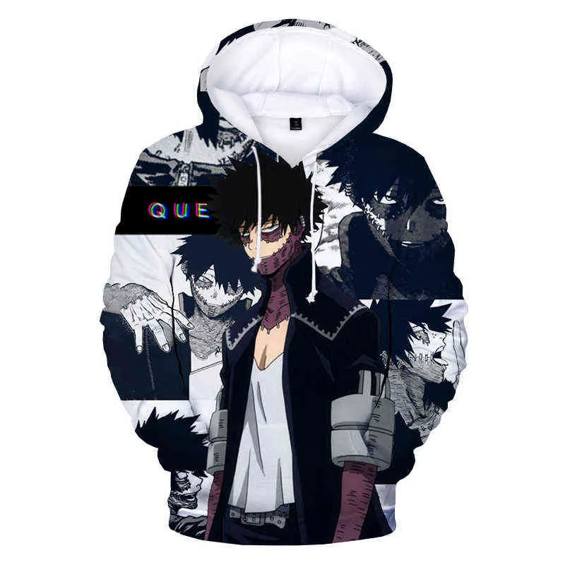 2021 My Hero Academia Dabi 3D-Druck Hoodie Sweatshirts Männer Frauen Mode Lässig Pullover Anime Streetwear Übergroße Hoodies Y211118