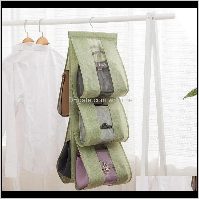 high quality 5 pocket hanging handbag organizer wardrobe closet transparent storage bag door wall clear sundry shoe bag pouch