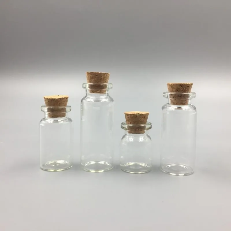 7ml 22x40x12.5mm Cork Stoppers / Message Weddings가있는 작은 미니 투명 유리 병 항아리 소원 보석 파티 호의