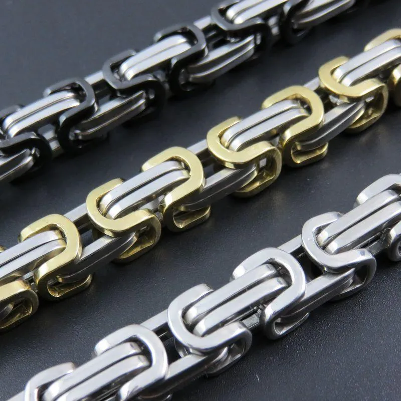 Colors 50cm-120cm Customizes Stainless Steel Byzantine Chain Heavy Huge Necklace For Man Fashion Jewelry Chains