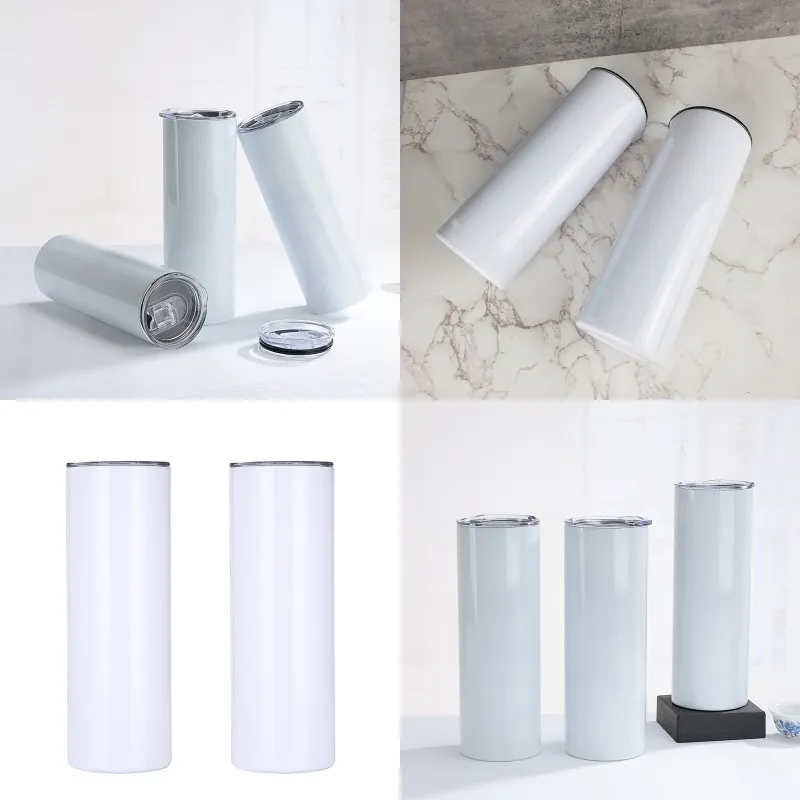 20oz Sublimation Blanks lnsulated Straight Stainless Steel cups Sublimations Tumblers water bottle Cylinder waters white cup mugs