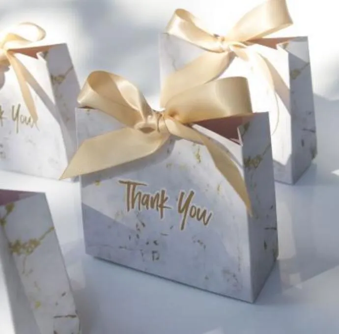 50pcs Creative Grey Marble Gift Bag Box for Party Baby Shower Paper Chocolate Boxes Package Wedding Favours Candy Bags