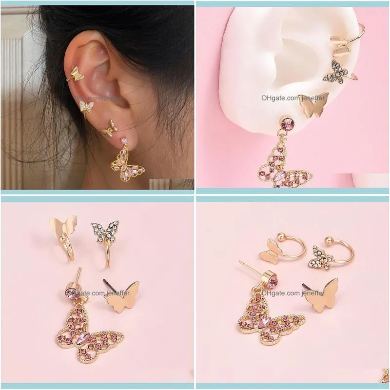 versatile Butterfly Hot Diamond selling Earrings ear personalized clip set 4