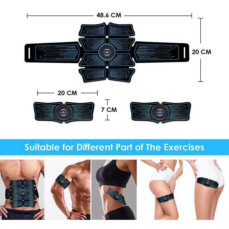 Stymulator mięśni brzucha Inteligentny trener EMS 6 PACK TOTAL ABS Fitness Sprzęt sprzętu sprzętu sprzętowego w domu USB Naładowana siłownia 220301285R