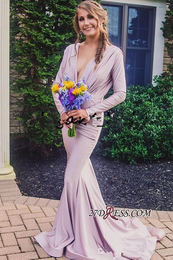3 4 length bridesmaid dresses A-line V-Neck 3/4 Sleeves Lace Chiffon Plus Size Bridesmaid Dresses