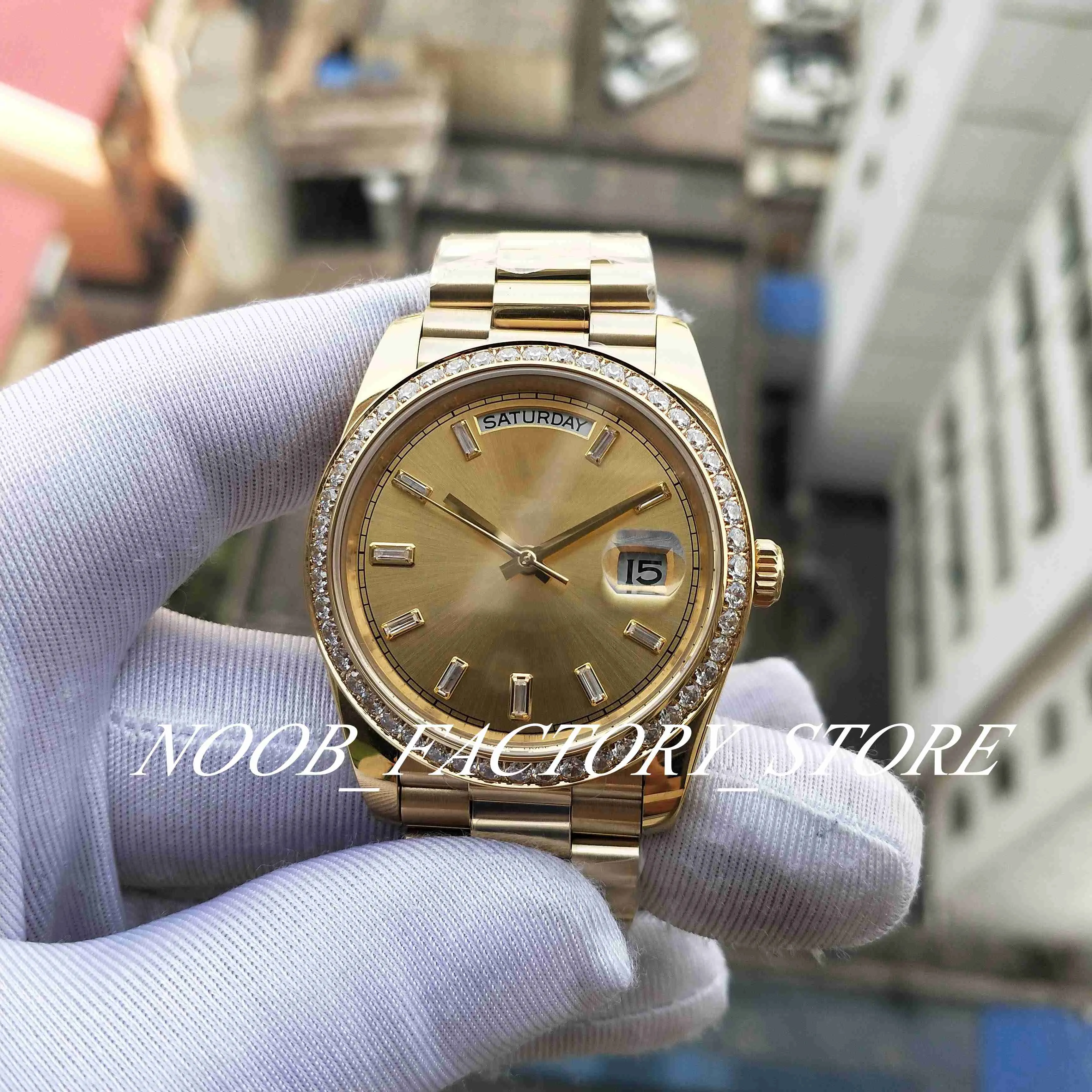 Super BP Factory Watch 2813 Automatic Movement New Style V2 Stainless Steel Wristwatch Gold Diamond Dial Bezel Sapphire Glass 40mm Mens Watches