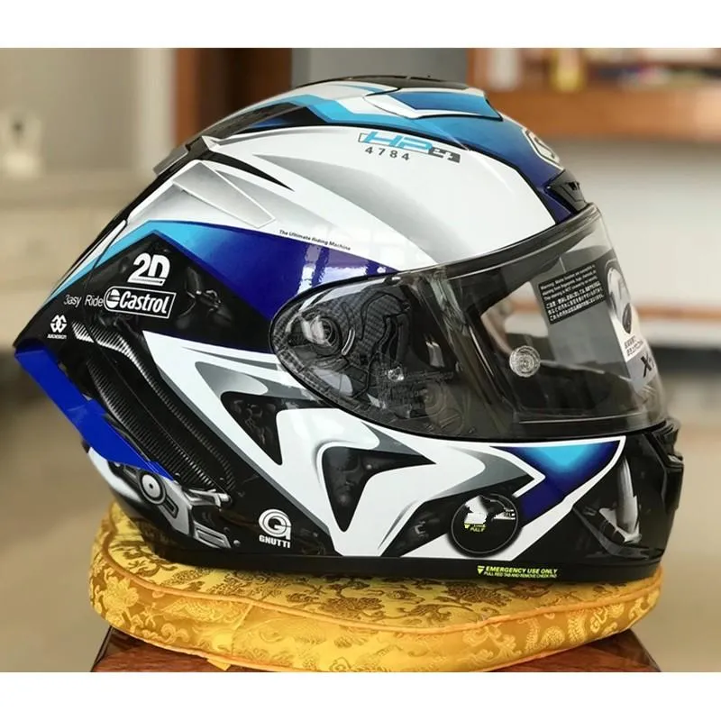 blue and white shoei helmet - GT-Air 3 Realm - WHITE/BLUE (TC10) 15 is a high SHOEI X14 Full Face Motorcycle