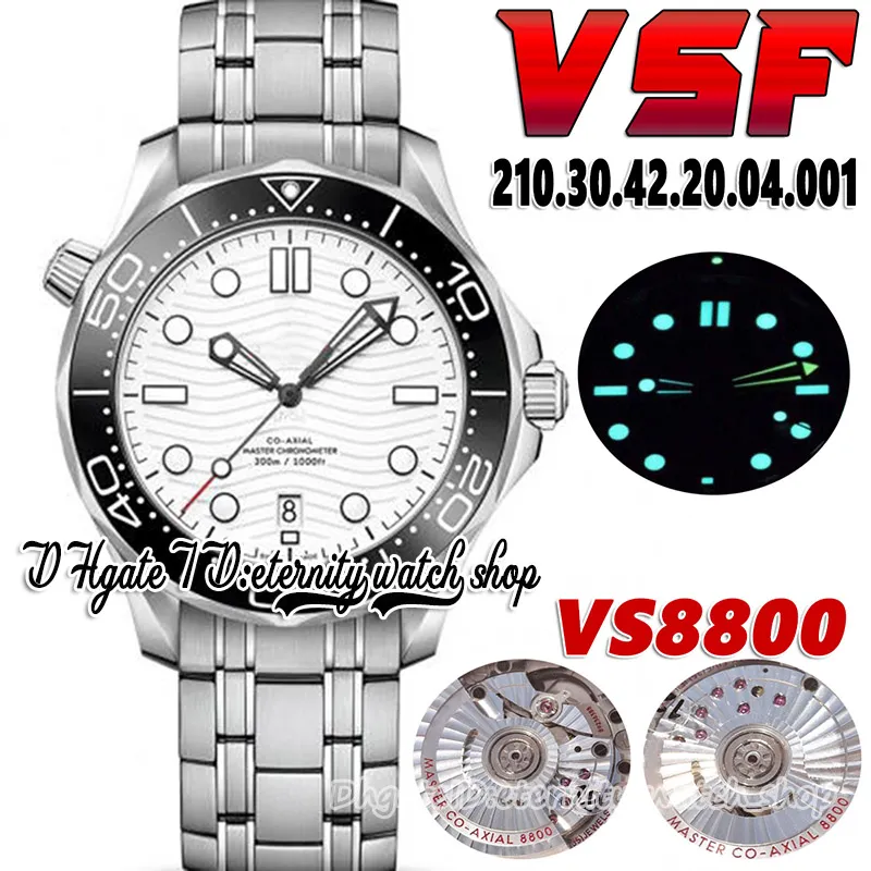 2022 VSF V4 Diver 300M Mens Watch 210.30.42.20.04.001 8800 Automatic Mechanical White Dial Ceramic Bezel Steel Case SS+ Stainless Bracelet Super version Eternity Watches