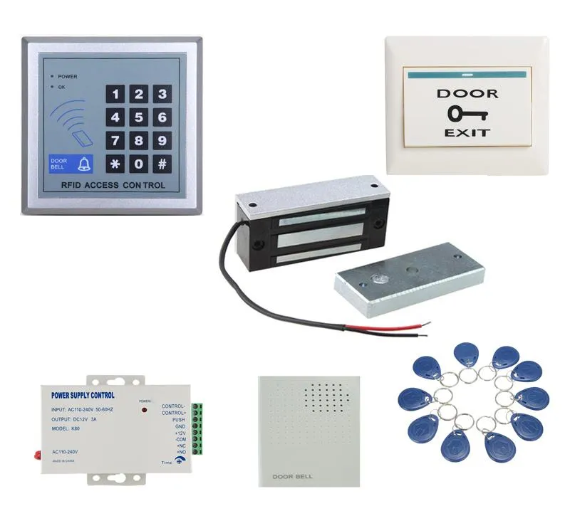 Ensemble de serrure magnétique électrique 60kg pour système de contrôle d'accès de porte électroaimant Mini Kit Maglock empreinte digitale