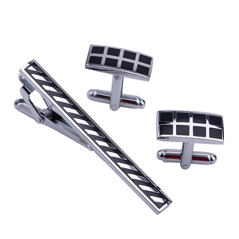 1sets herrkläder klänning skjorta rostfritt städa slips bar clip clip pin manschettknappar set gåva -XK00186