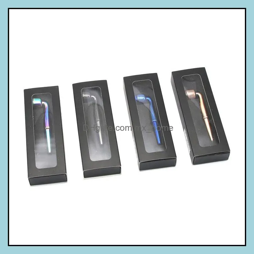 Simple Metal Smoking Pipes Portable Long Metal Cigarette Holder Pipes Creative Smoking Accessories VT1652