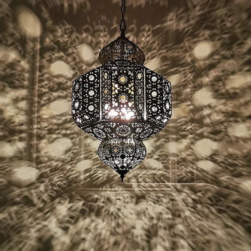 천장 조명 특별한 이국적인 레트로 침실 모로코 Xinjiang 레스토랑 El Homestay Bar Club Hollow Carved Chandelier