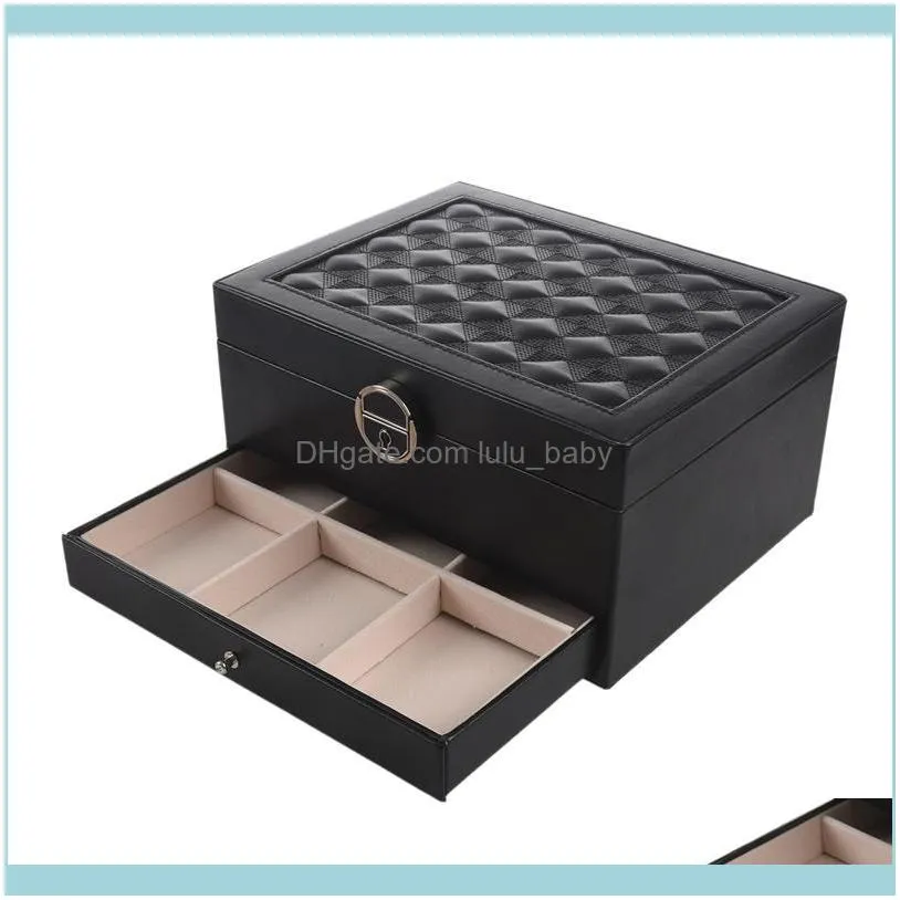 Fashion Design Leather Jewelry Box Case Package Storage Large Space Ring Necklace Bracelet Selling Pouches, Bags