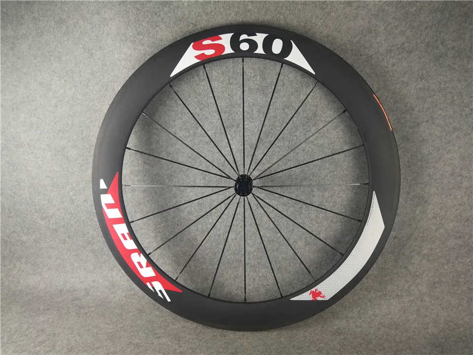SRAM S60 S80 Carbon Road Bike Wheelset 700c 3K Glossy Black 60 88mm Depth 23mm Width R13 Ceramic Hubs 11 Speed Compatible