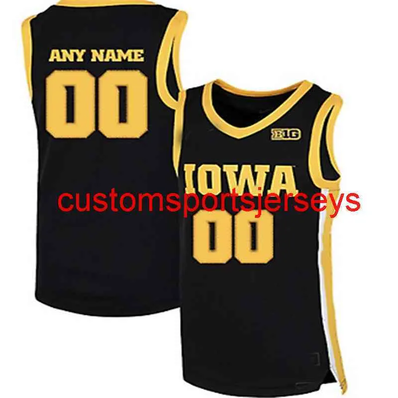 Mens Iowa Hawkeyes Basketball Jersey Lägg till några namnnummer Män Kvinnor Ungdom XS-6XL