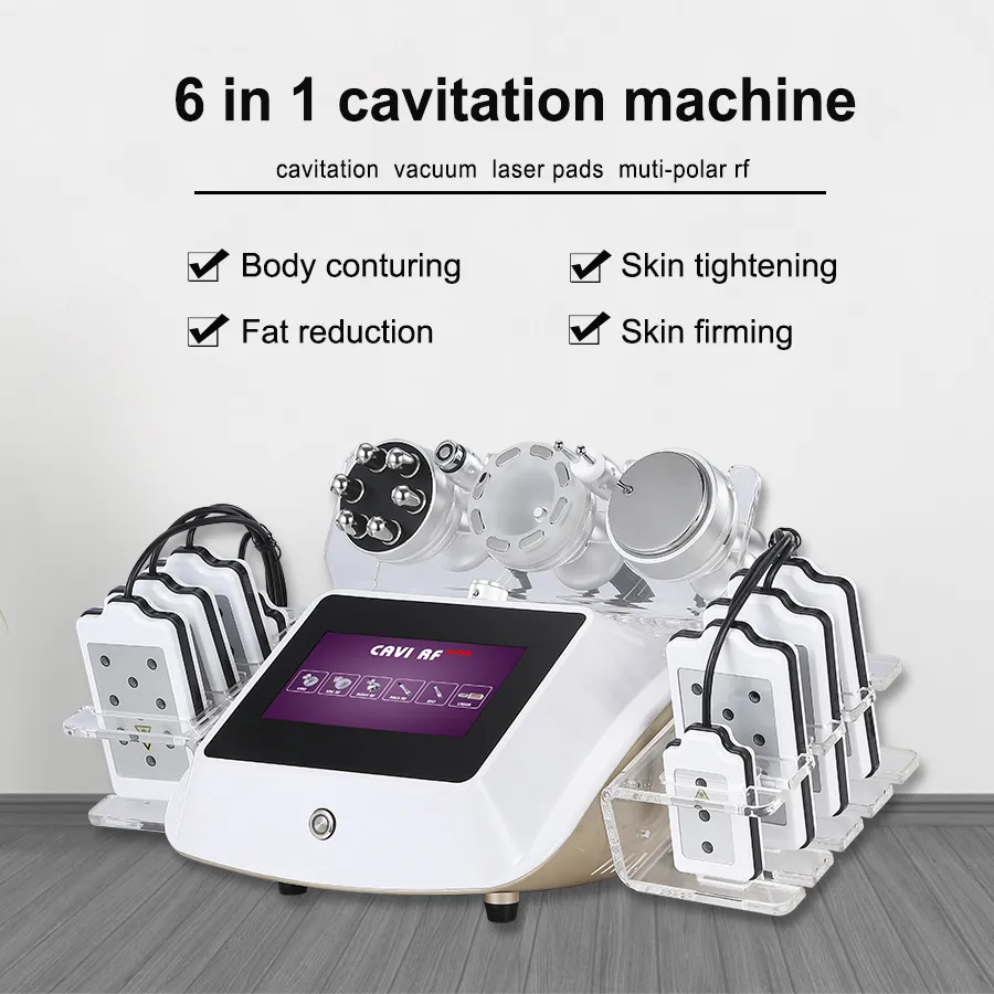 Ultrasound Cavitation Slimming Body Contouring Machine 40K Ultrasonic RF Vaccum Fat Loss Removal Skin Tightening Device