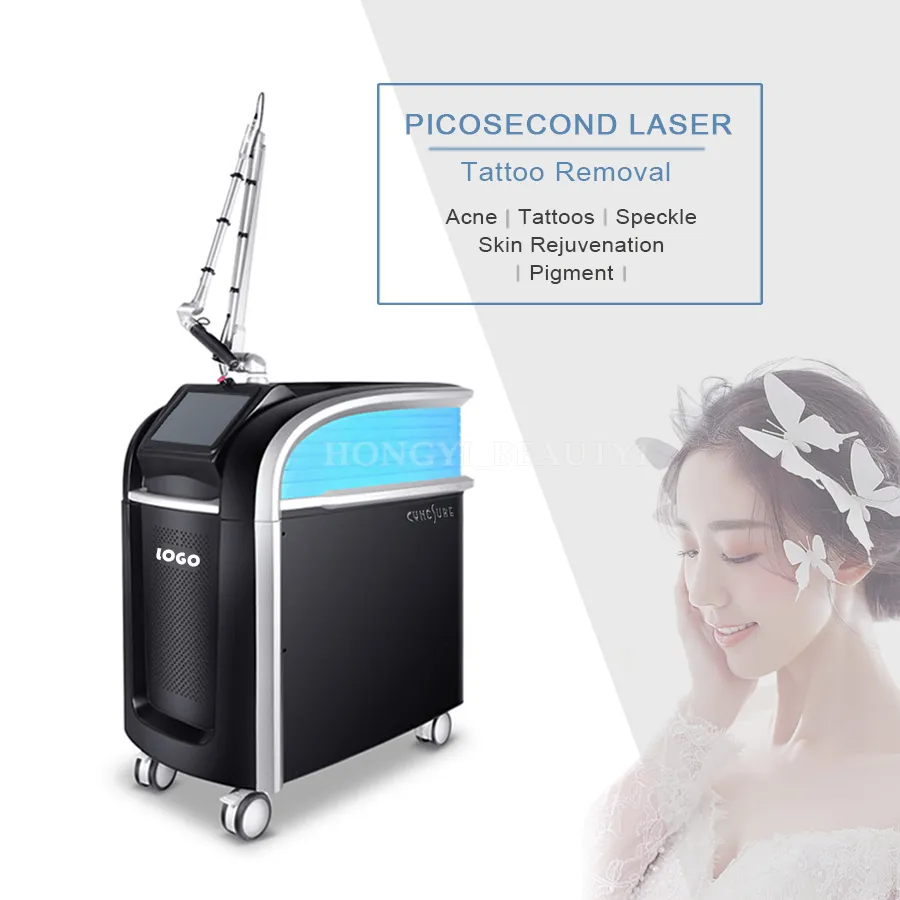 Pico Second Laser Tattoo Removal Machine Nanoseconde Picoseconde Pigmentatie Verwijdering Q Schakelaar Nd Yag Beauty Apparatuur met korte pulsbreedte