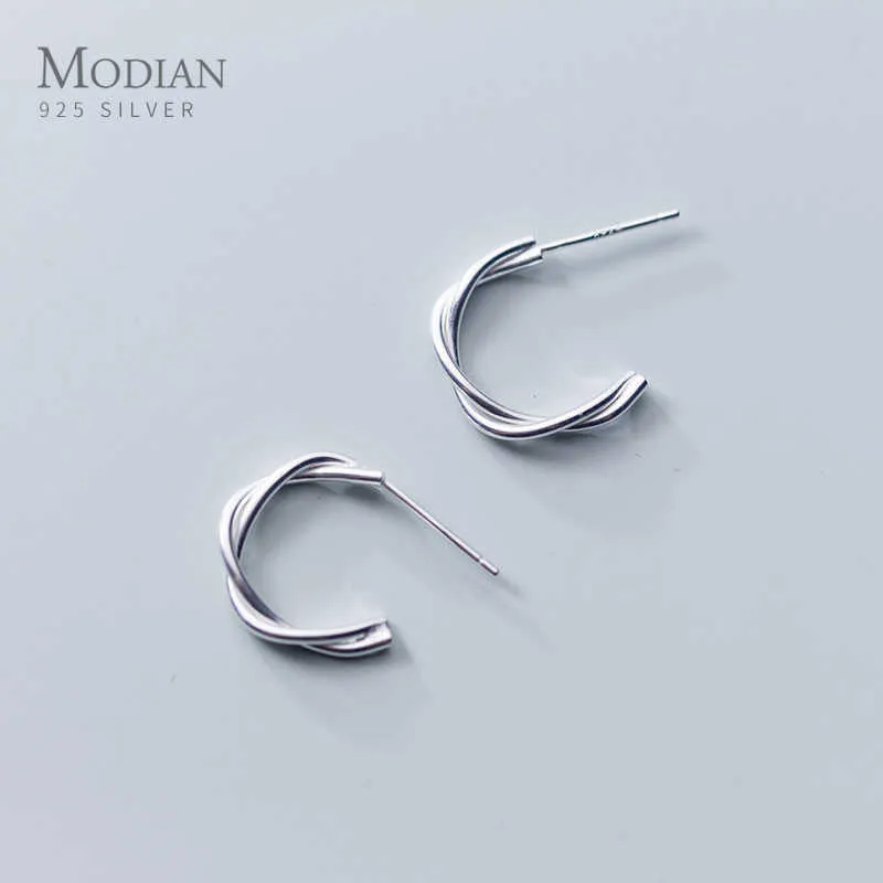 Arrival 925 Sterling Silver Geometric Design Small Stud Earrings for Women Fashion Fine Jewelry 210707