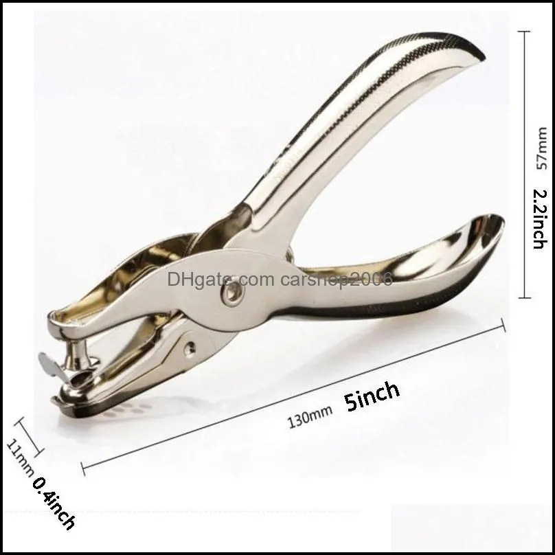 Metal Single Hole Paper Puncher Plier School Office Hand Paper Punch Single Hole Scrapbooking Punches 8 Pages All Metal Materials DBC