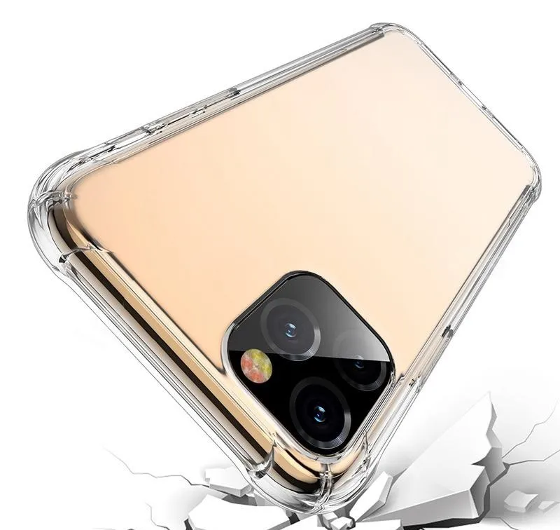 Transparente stoßfeste Handyhüllen für iPhone 14 13 12 11 Mini Pro MAX XS XR 8 7 6 Plus Samsung S20 S21 S22 Note20 Four Corners Clear Soft TPU Back Cover Case