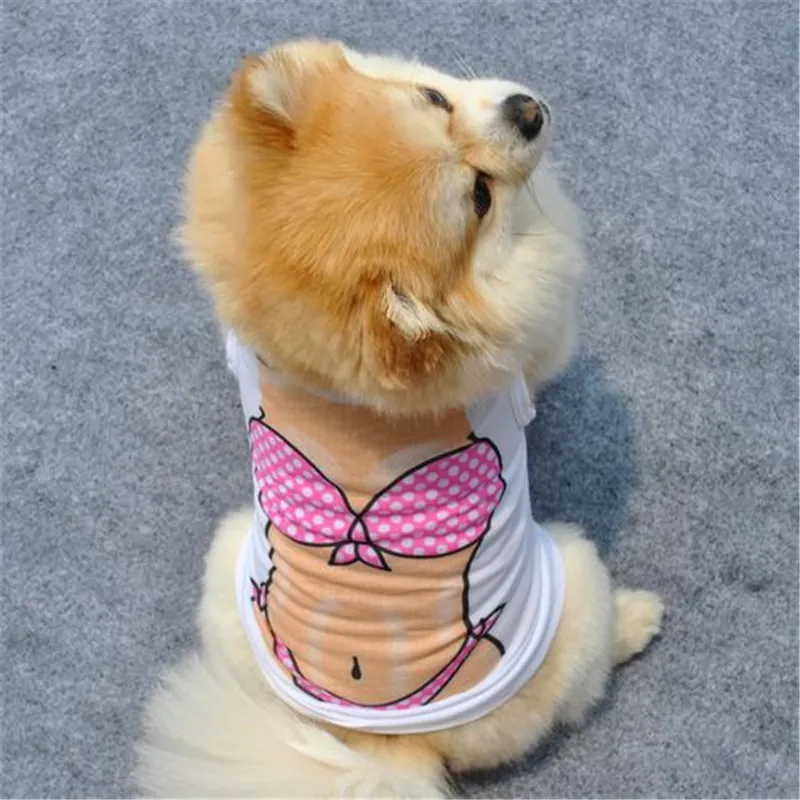 Pet Dog Clothes Fashion personality Bikini printing Casual Cats Vest Sexy Pet Coat Apparel DHL 