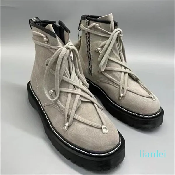 21s exclusivo Genuine Leather Botas Handmade Botas Sew X Grosso Sole Cruz Sapatos Lace Trainer Motor Boot