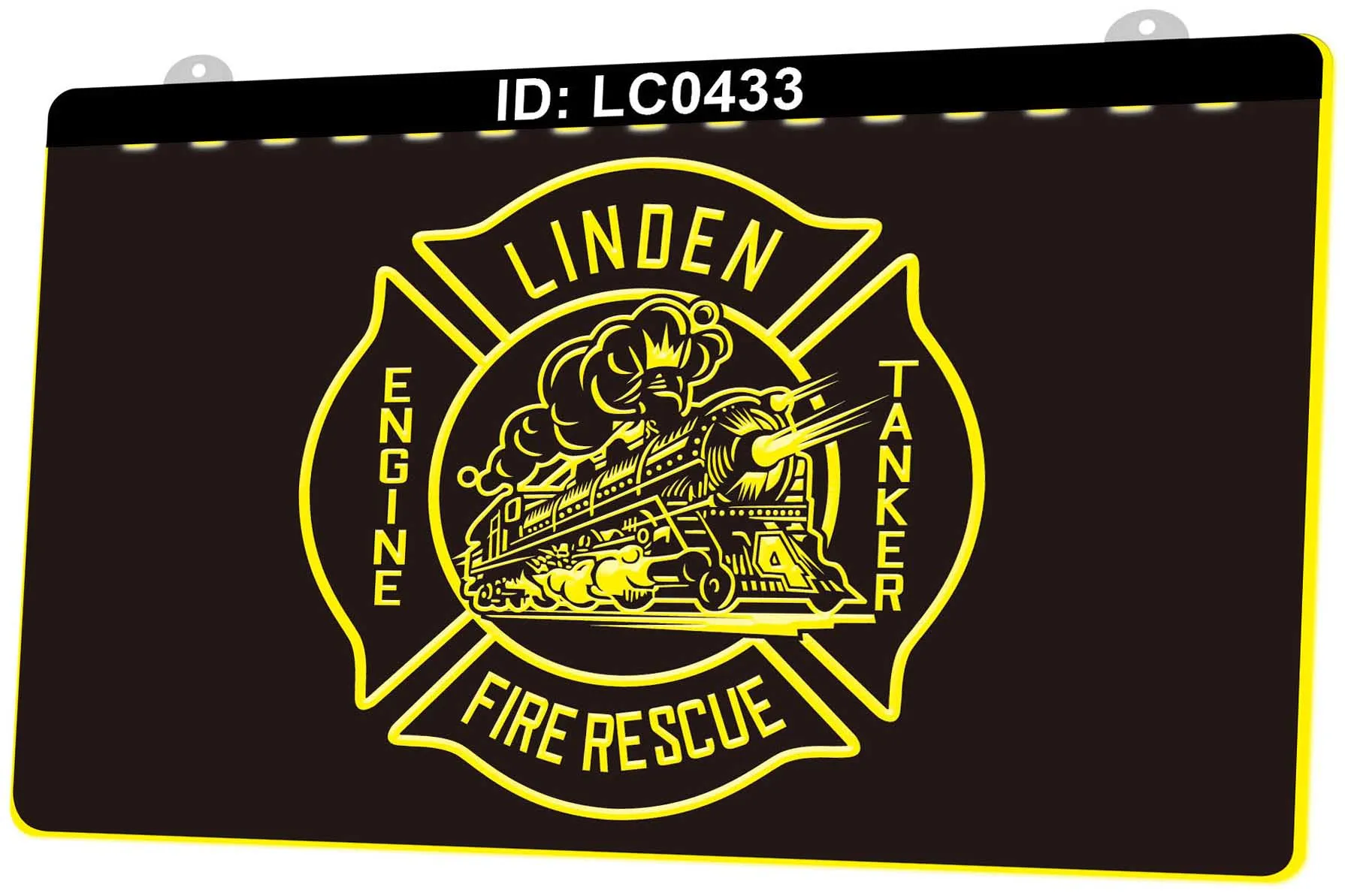 LC0433 Linden Fire Rescue Insegna luminosa incisione 3D