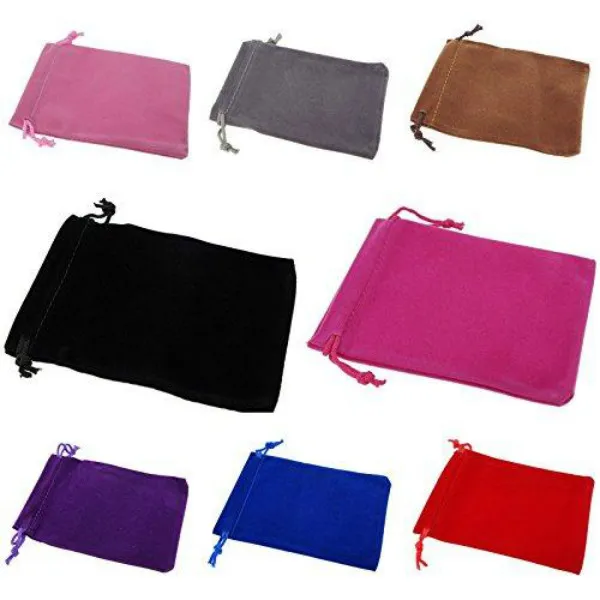 Soft Velvet Jewelry Pouches Storage Bags Gift Drawstrings Packaging Bag RH5871